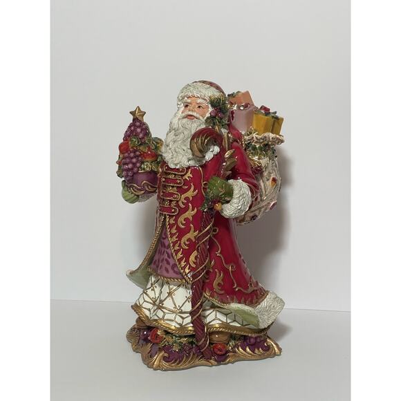Fitz & Floyd Renaissance Musical Santa Figurine W/box - Deck The Halls - Picture 6 of 11